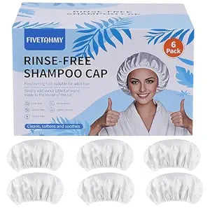 6 Pack Shampoo Caps, No Rinse Waterless Hair Wash Cap for Bedridden Patients, Elderly and Post Surgery People, Suitable for Hospital, Camping and Home Use,Rinse Free Caps Portable Design