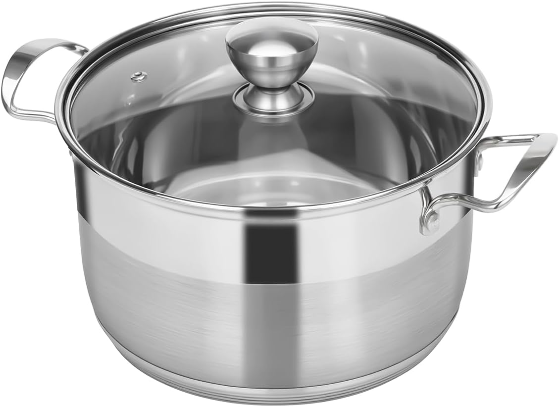 Ohtomber Stainless Steel 5 Quart Dutch Oven Stock Pot with Lid