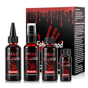 4PCS Halloween Fake Blood Spray Kit, Dark Fresh Fake Blood Makeup