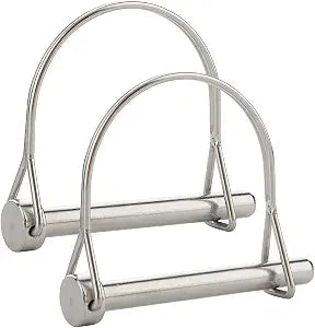 2 Pack Safety Coupler Pin 5/16" x 2-3/4"(8mm x 70mm), Full Marine Grade 316 Stainless Steel Heavy Duty Shaft Locking Pin