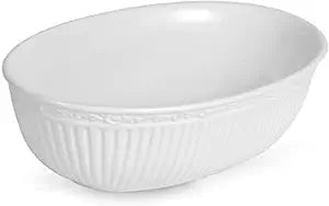 Mikasa Italian Countryside Oval Serving Bowl, 10.5", White