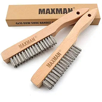 MAXMAN Wire Brush 2Pcs, 10" Stainless Steel Bristles, Rust & Paint Remover