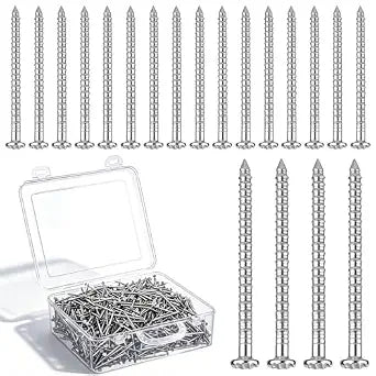 Sosation 1800 Count Stainless Steel Siding Nails 1-1/2-in x 0.083-in 316 Stainless Steel Roofing Nails Durable Ring-Shank and Diamond Point Round Head for Wall, Siding, Hardware, Cedar Wood, Decking