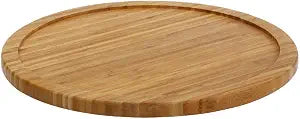 YBM Home Bamboo Wooden Non-Skid Lazy Susan Turntable Fully Rotating Pantry Cabinet