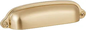 HARPOON 10 Pack Bin Cup Handle Pulls,Vintage Drawer Pulls,Cabinet Hardware,Shell Handle,3.78 Inch Champagne Gold
