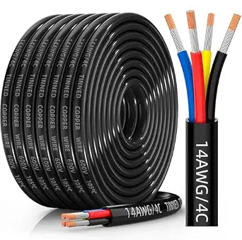 CONEPY 14 Gauge Wire, 14/4 Conductor Tinned Copper Electrical Wire, 30FT