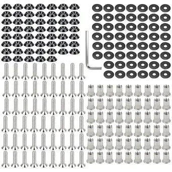 Aluminum Fender Washers M6 Engine Dress Up Bolts 54 Sets Engine Bay Dress Up Fender Flares Bolts with Rubber Gaskets Stainless Steel Bolts(M6*25mm) and Rivet Nuts