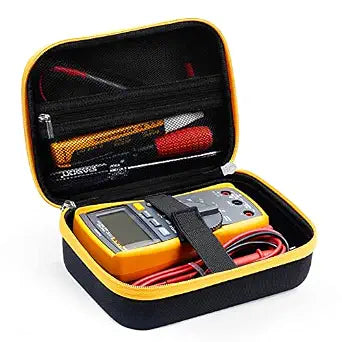KingSung Hard Carrying Case for Fluke117/115/116/114/113 Digital Multimeters and 101/106/107 Pocket Electrical Testers, Wide Rubber Handle Strap, EVA Strong Drop Case, Black