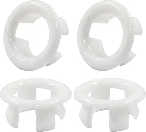 Hordion 4 Pcs Sink Overflow Ring Round Hole Trim, White Sink Overflow Cover