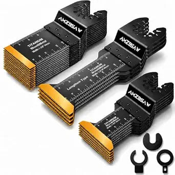 AMZBSAW 22PCS Titanium Oscillating Saw Blades, Multitool Blades for Metal