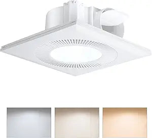 Bathroom Vent Fan with Light, Bathroom Exhaust Fan with LED Light Adjustable, Quiet 1.0 Sones Three Color Temperatures 2700k/4000k/5700k, 110 CFM,Ceiling Mount Ventilation for Home/Bath/Office