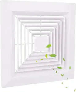 1-Piece (9"x9"Inches) Bathroom Exhaust Fan Cover with Spring, Square Ceiling or Wall Mounted Exhaust Fan, Ceiling Fan, Grille, Air Diffuser, Diverter Ventilation Hood, Replacement Accessories