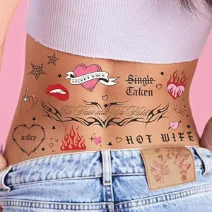 xo, Fetti 56 Bachelorette Realistic Tattoo - 56 Temporary Tats | Bach Party, Bride to Be, Gag Gift