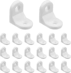 Small L Shelf Brackets, Plastic Angle Bracket, White-20Pcs