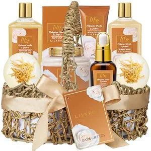 9Pcs Vanilla Spa Gifts for Mom, Birthday Gifts, Spa Gift Baskets for Women