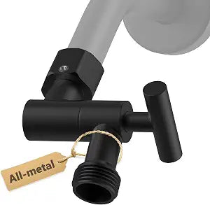 YDmeet All Metal Shower Head Adapter, 360  Adjustable Shower Head Extension Arm Connector for Shower Heads- matte blakc