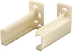 Prime-Line Drawer Track Back Plate, 3/8 x 1, Plastic, Off-White (1 Pair)