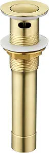 CREA Bathroom Sink Drain, Bathroom Sink Stopper with Drain Hair Catcher Pop Up Drain 1 1/2" for Bathroom Vanity Kitchen Sink with Overflow, Gold