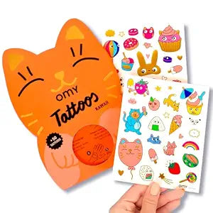 Kawaii Temporary Tattoos for Kids, 50 Cute Designs, Safe & Easy to Apply