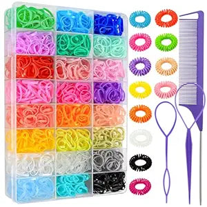 DIYDEC 2880Pcs Elastic Rubber Bands 24 Colors Small Elastic Hair Ties