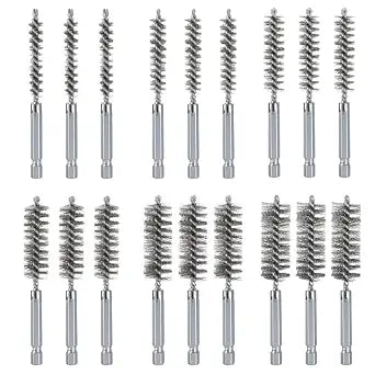 PAMASE 18pcs Wire Bore Brush Set, with 1/4" Hex Shank for Power Drill