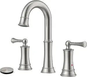 APPASO 3 Hole Brushed Nickel Widespread Bathroom Faucet 2 Handles Spot Free