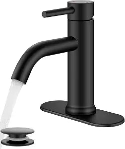 Matte Black Bathroom Faucet,Single Handle Vanity Faucet for 1-or 3-Hole