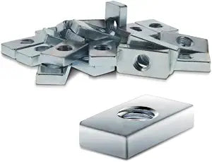8020, 14131, 15 40 45 Series Steel M8 Slide-in Economy T Nuts Hardware Block Nuts for 1.5", 40mm, and 45mm Series Aluminum Extrusions 80/20 Profiles (25 Pack)