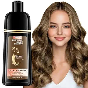 GRYFOX Light Brown Hair Dye Shampoo 3 in 1 for Gray Coverage