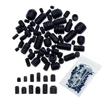 60pcs Set Screws, Set Screws Assortment Kit, Grub Screws M3 M4 M5 M6 M8 for Home Repair, Repair Furniture, Electronic Product, Install Door Lock, DIY, Fixtures, 12 Sizes