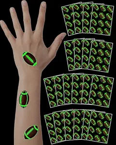 240 Pieces Luminous Football Temporary Tattoos Stickers,20 Sheets Glow in The Dark American Football Themed Tattoos Stickers Party Decoration Supplies for Adults