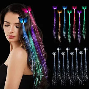 15 Pcs Light Up Hair Accessories，Glow In The Dark Party Supplies