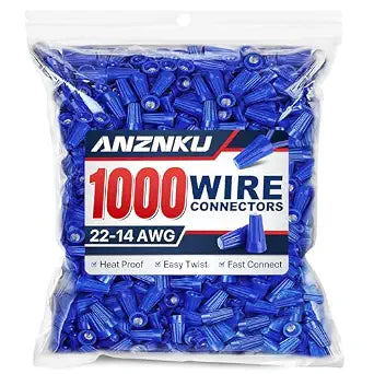ANZNKU 1000 PCS Blue Wire Connectors Nuts, Electrical Wire Caps Bulk