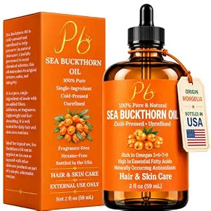 Pomberries Sea Buckthorn Oil, 100% Pure Seabuckthorn Oil for Face & Hair