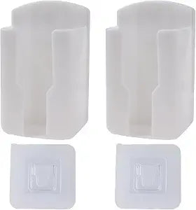 2-Pack Adhesive Remote Control Holder Wall Mount, No Drill Self-Adhesive Wall-Mounted Mini Storage Box for TV/Air Conditioner, Small Holder with Traceless Tape