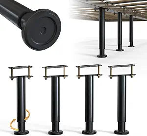 Under Bed Metal Support Legs, Adjustable Height Bed Frame Support Leg, Bed Slat Support Leg for Heavy Duty/Wooden/King/Queen Bed Frame (7"-12.6" (4pcs))