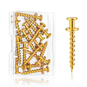 15 Pcs 100lb Picture Hangers Double Headed Screws Picture Hanging Kit Hooks Self Tapping Wall Hangers Screw for Keyholes D-Rings Sawtooth Drywall Wooden Wall Picture Hanging Nails