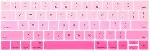 ProElife Ultra Thin Keyboard Cover Skin for MacBook Pro 13-inch 15-inch with Touch Bar (Model A2159, A1989, A1990, A1706, A1707) (2019 2018 2017 2016) (Ombre Pink)