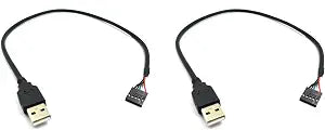 Duttek 5 Pin Motherboard Female Header to USB 2.0 Male Adapter Dupont Extender Cable19.69in /50CM(5Pin/USB M) (2-Pack) 50CM