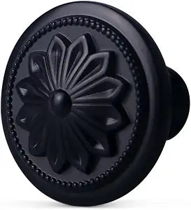 Kitchen Cabinet Knobs, 10 Pack Matte Black Zinc Alloy, 1-2/5'' Round Handles for Cabinets and Drawers Dresser, Included Screws