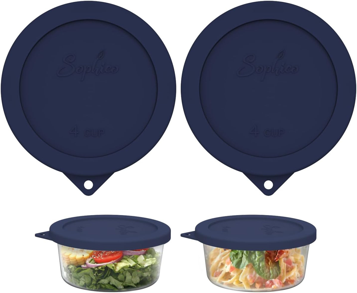 SOPHICO 4 Cup Silicone Lids Replacement for Pyrex & Anchor Hocking 7201-PC