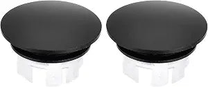 uxcell Sink Trim Overflow Cover, 2Pcs Sink Overflow Rings Bathroom Kitchen Basin Drain Cover Hole Insert in Round Cap, Black