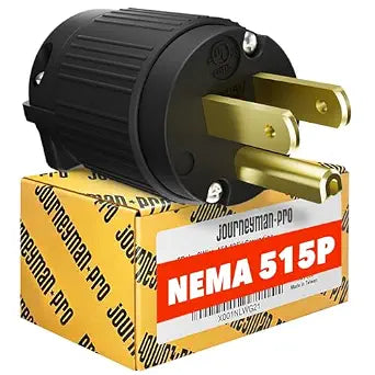 Journeyman-Pro 515PV Male Electrical Plug Replacement, 15 Amp 125V, 1-Pack