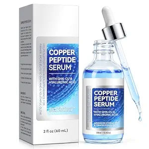 GHK-Cu Copper Peptide Serum for Face - Anti Aging & Hydrating Facial Serum with Hyaluronic Acid for Fine Lines & Wrinkles, 2 fl oz (60ml)