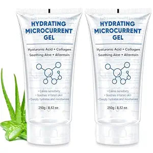 2 Pack Conductive Gel For Microcurrent, Radio Frequency Gel with RF Facial Machine, Microcurrent Conductive Gels with Hyaluronic Acid, Instantly Soothing Skin, Long-Lasting Hydrating, 250g Per Tube