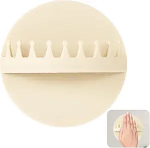 Bath Shower Hair Catcher Wall Mount, Silicone Shower Hair Collector with 17 Suction Cup Queen Crown Design Hair Grabber Hair Trap for Shower Drain Protector Bathroom Bathtub (Beige)
