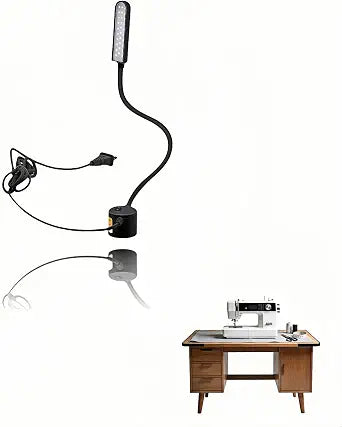 30 LED Sewing Machine Light with Flexible Silicone Neck, Magnetic Base Work Lamp for Sewing Machines, Drill Press, Desk, Music Stand, Crafts, Workbench, Non-Flicker, Eye-Caring Design