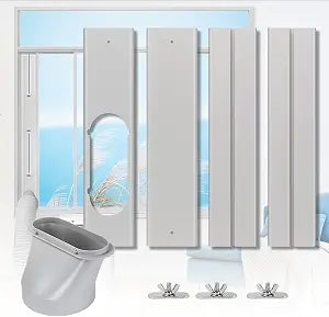 Portable AC Window Vent Kit 5.9" Air Conditioner Window Seal Panel Hose Kit