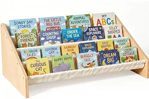KiddoCood Wood Kids Bookshelf & Book Display Organizer, 28.7" L, White