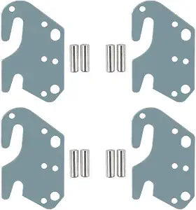CAFORO Universal Wood Rail Hook Plates for Frame Bracket Headboard Footboard Replacement - Wooden Parts or New Bed Constructions - Set of 4